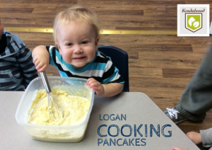 logan cooking pancakes