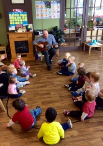 Mr Linderman leading students in song